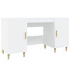 vidaXL Desk White 140x50x75 cm Engineered Wood