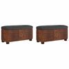 vidaXL Storage Benches 2 pcs with Brown Cushion 69 cm Cattail