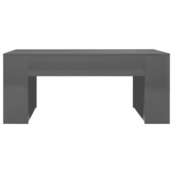 vidaXL Coffee Table High Gloss Grey 100x60x42 cm Engineered Wood