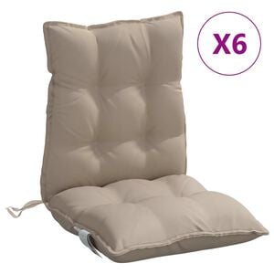 vidaXL Lowback Chair Cushions 6 pcs Taupe Oxford Fabric