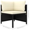 vidaXL 12 Piece Garden Lounge Set with Cushions Poly Rattan Black