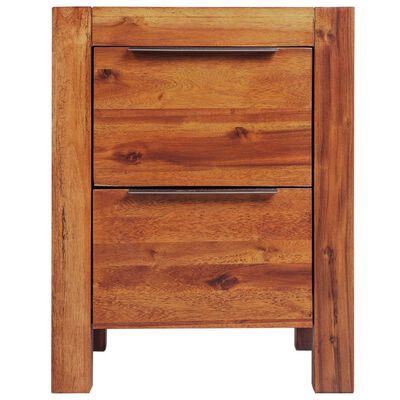 vidaXL Bedside Cabinet Solid Acacia Wood Brown 45x42x58 cm