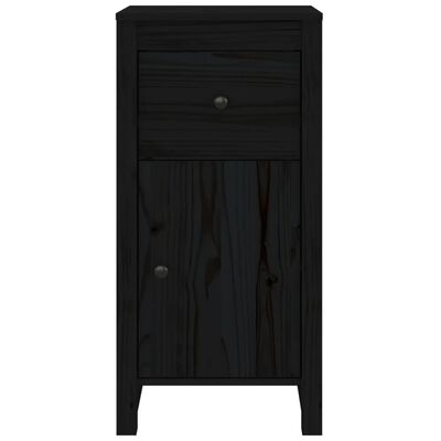 vidaXL Sideboards 2 pcs Black 40x35x80 cm Solid Wood Pine
