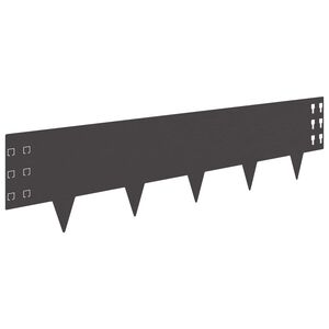 vidaXL Lawn Edging 10 pcs 100 x 25 cm Steel Black