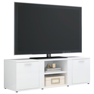 vidaXL TV Cabinet High Gloss White 120x34x37 cm Engineered Wood