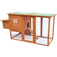 vidaXL Outdoor Chicken Cage Hen House with 1 Egg Cage Wood
