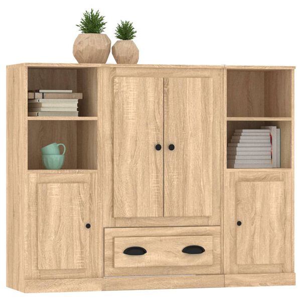 vidaXL Highboards 3 pcs Sonoma Oak Engineered Wood