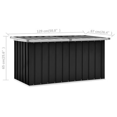 vidaXL Garden Storage Box Anthracite 129x67x65 cm