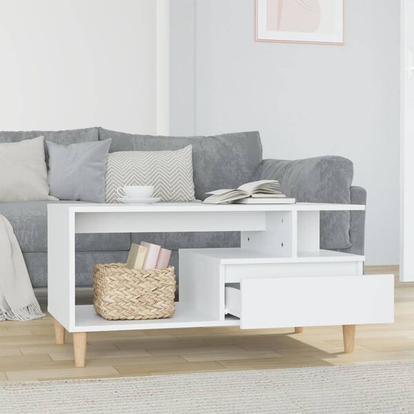 vidaXL Coffee Table White 90x49x45 cm Engineered Wood