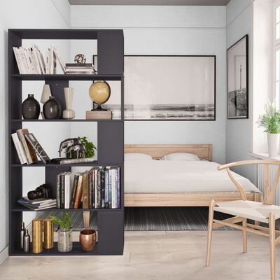 vidaXL Book Cabinet/Room Divider Grey 80x24x159 cm Chipboard