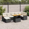 vidaXL 5 Piece Garden Sofa Set with Cushions Black Poly Rattan