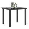 vidaXL Garden Table Black 80x80x74 cm Aluminium and Glass