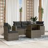 vidaXL 6 Piece Garden Sofa Set with Cushions Grey Poly Rattan