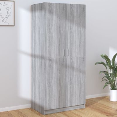 vidaXL Wardrobe Grey Sonoma 80x50x180 cm Engineered Wood