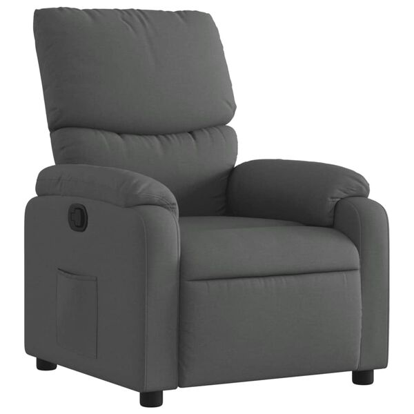vidaXL Recliner Chair Dark Grey Fabric