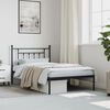 vidaXL Metal Bed Frame without Mattress with Headboard Black 107x203cm
