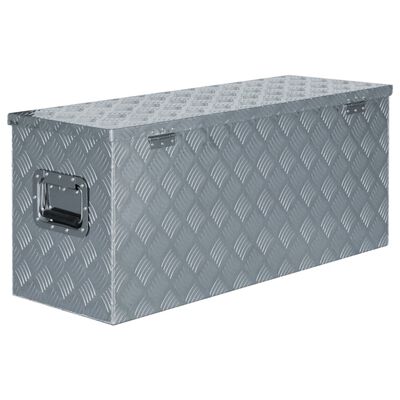 vidaXL Aluminium Box 90.5x35x40 cm Silver