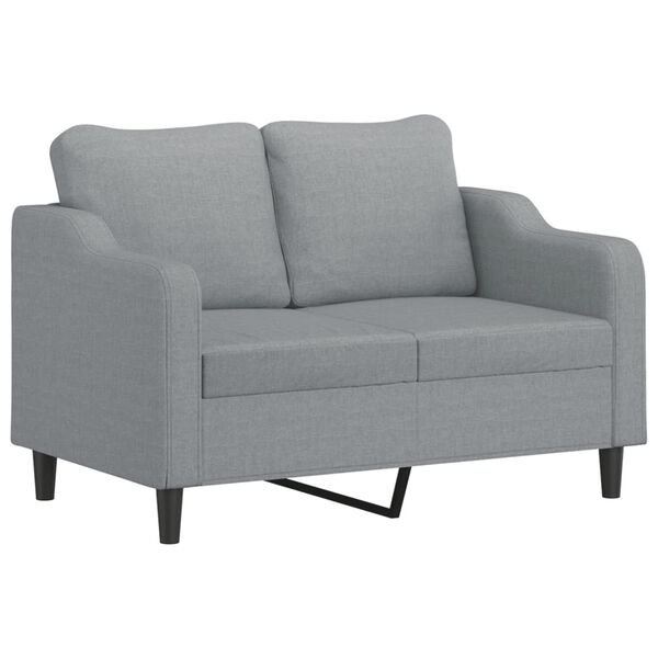 vidaXL 4 Piece Sofa Set with Pillows Light Grey Fabric
