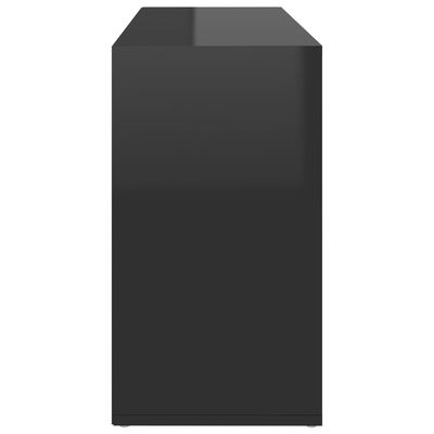 vidaXL Shoe Bench High Gloss Black 103x30x54.5 cm Engineered Wood
