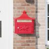 vidaXL Wall Mounted Mailbox Red 40.5 x 16 x 45 cm Cast Aluminum