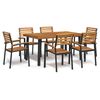vidaXL 7 Piece Garden Dining Set Solid Wood Acacia and Metal