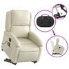 vidaXL Electric Stand up Massage Recliner Chair Cream Faux Leather