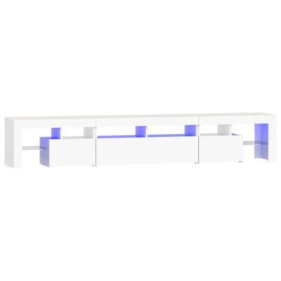 vidaXL TV Cabinet with LED Lights White 230x36.5x40 cm