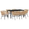 vidaXL Garden Dining Set 7 pcs Brown Powder-Coated Steel