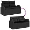 vidaXL Garden Sofa Set with Cushion 6 pcs Black Poly rattan