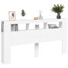 vidaXL LED Headboard White 200 cm Engineered Wood