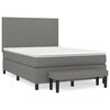 vidaXL Box Spring Bed with Mattress Dark Grey 137x187 cm Double Size Fabric