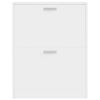 vidaXL White Wooden Shoe Cabinet with 2 Compartments