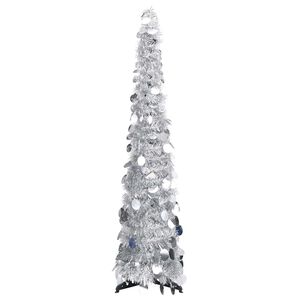 vidaXL Pop-up Christmas Tree | Silver | PET | 120 cm | Collapsible