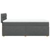 vidaXL Box Spring Bed with Mattress Dark Grey King Single Fabric