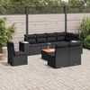 vidaXL 9 Piece Garden Sofa Set with Cushions Black Poly Rattan