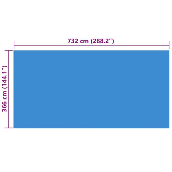 Rectangular Pool Cover 732 x 366 cm PE Blue