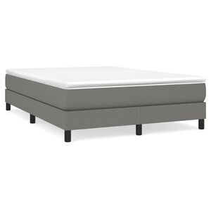 vidaXL Box Spring Bed with Mattress Dark Grey 153x203 cm Queen Size Fabric