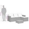 vidaXL 3 Piece Garden Sofa Set with Cushions Grey Poly Rattan
