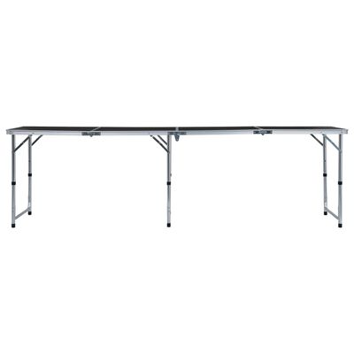 vidaXL Foldable Camping Table Grey Aluminium 240x60 cm