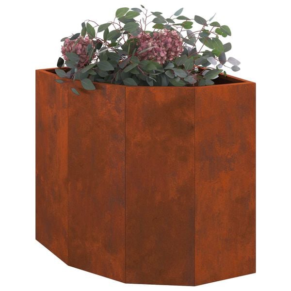 vidaXL Corner Planter Rusty 45 x 45 x 50 cm Weathering steel