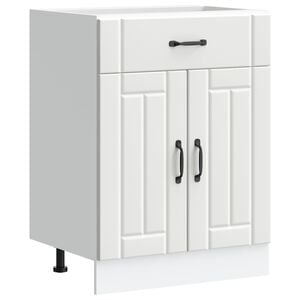 vidaXL Kitchen Base Cabinet Lucca White Engineered Wood