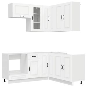 vidaXL Kitchen Unit KALMAR 8 pcs White Engineered Wood