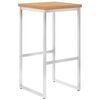 vidaXL Bar Chairs 2 pcs Solid Teak Wood and Stainless Steel