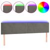 vidaXL LED Headboard Dark Grey 160 cm Velvet