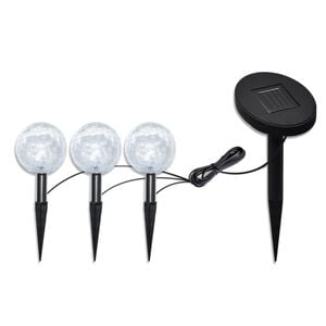 vidaXL Garden Light | Set of 3 | Cool White | Plastic | Small | Solar
