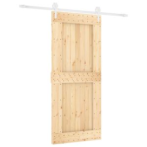 vidaXL Sliding Door 90 x 210 cm Solid Pine Wood (Untreated)