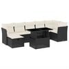 vidaXL 8 Piece Garden Sofa Set with Cushions Black Poly Rattan