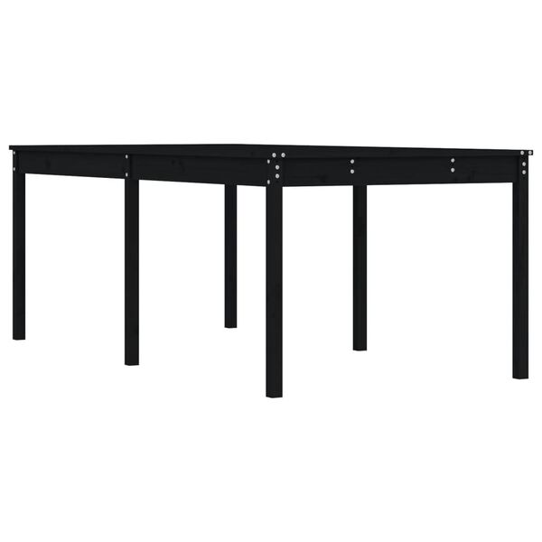 vidaXL Garden Table Black 203.5x100x76 cm Solid Wood Pine