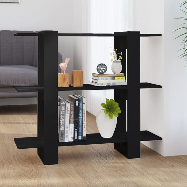 vidaXL Book Cabinet/Room Divider Black 100x30x87 cm
