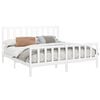 vidaXL Bed Frame without Mattress White 180x200 cm Super King Solid Wood Pine